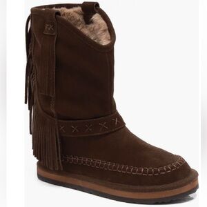 Free People Faye Fringe, Chocolate Suede, Multiple Sizes,‎ NWT